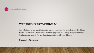 Webbdesign Stockholm | Interwebsite.se