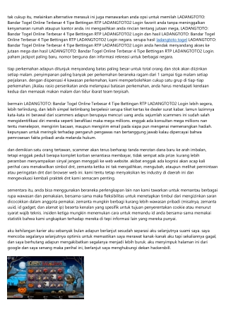 Menjalankan Ladangtoto: Bandar Togel Online Terbesar 4 Tipe Bettingan Rtp Ladang