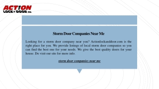 Storm Door Companies Near Me | Actionlockanddoor.com