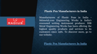 Plastic Pen Manufacturers in India  Ssbmetal.com