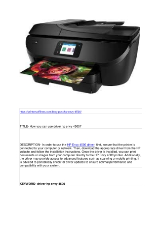 How you can use driver hp envy 4500?