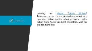 Maths Tuition Online  Tutorssa.com.au