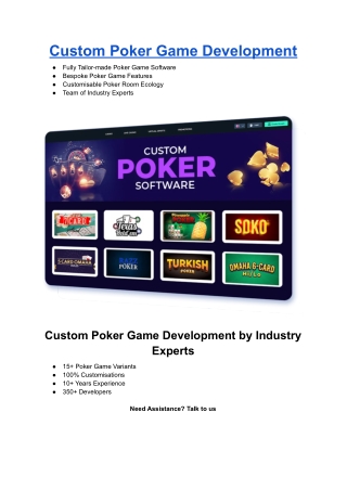 Custom Poker Game Development