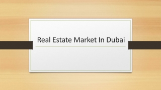 Real Estate In Dubai