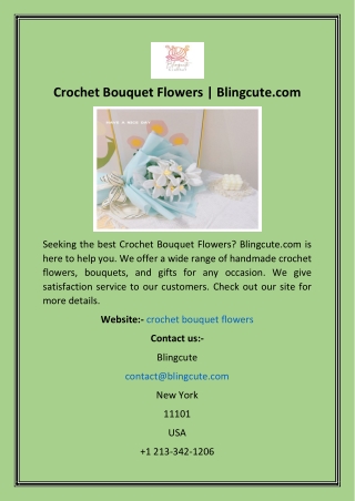 Crochet Bouquet Flowers  Blingcute