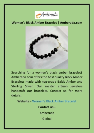 Women's Black Amber Bracelet  Amberada