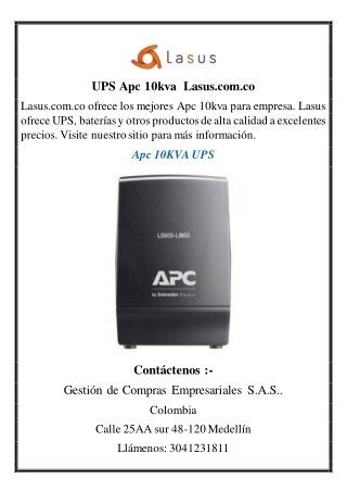 UPS Apc 10kva