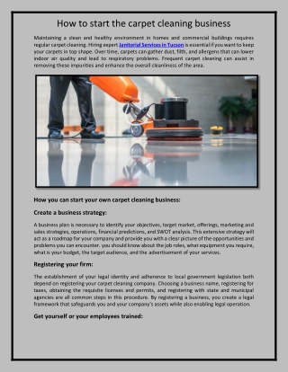 How to launch a carpet cleaning company