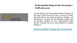 Professionelle Sängerin für ZeremonieSteffi-mira.com