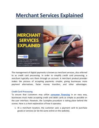 Merchant Services Explained