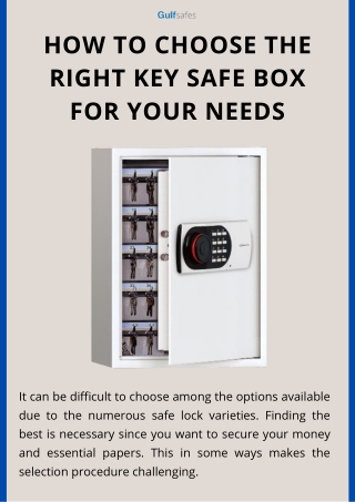 How to Choose the Right Key Safe Box for Your Needs