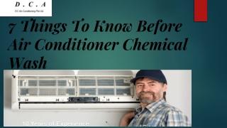 7 Things To Know Before Air Conditioner Chemical Wash