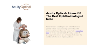 Visit Acuity Optical to Consult the Best Eye Doctor Indio