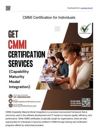 CMMI Certification for Individuals