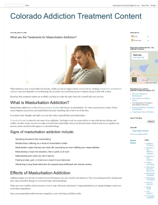 What are the Treatments for Masturbation Addiction
