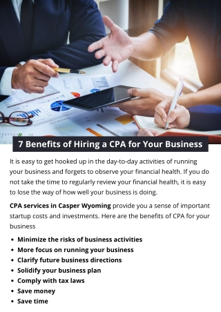 7 Benefits of Hiring a CPA for Your Business