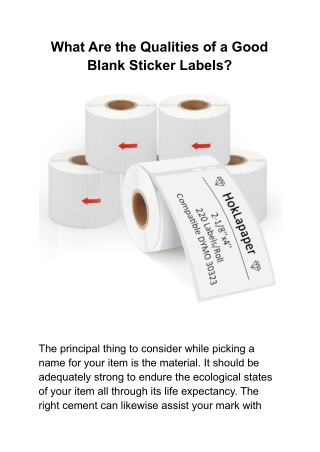 What Are the Qualities of a Good Blank Sticker Labels