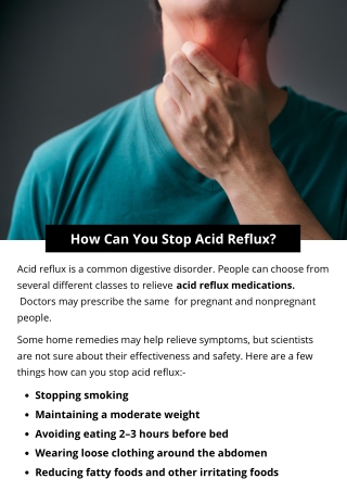 How Can You Stop Acid Reflux