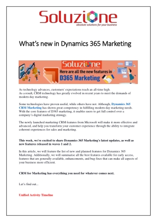 What’s new in Dynamics 365 Marketing 2023 - Soluzione