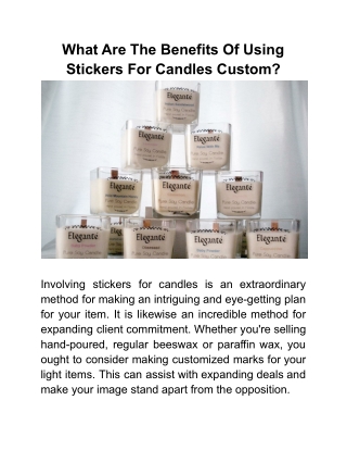 What Are The Benefits Of Using Stickers For Candles Custom