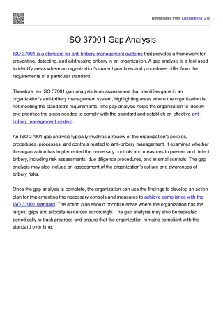 ISO 37001 Gap Analysis