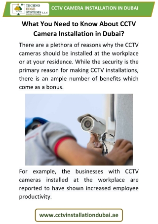 What You Need to Know About CCTV Camera Installation in Dubai?