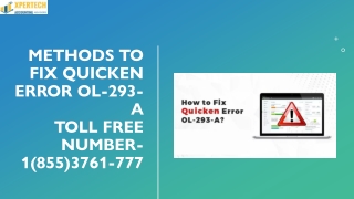 Methods To Fix Quicken Error Ol-293-A