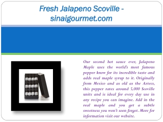 Fresh Jalapeno Scoville - sinaigourmet.com