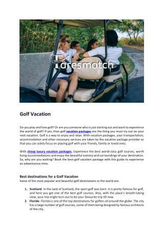 Golf vacation