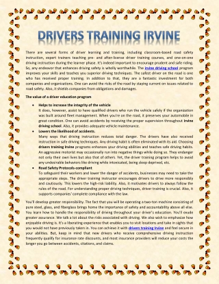 Drivers Training Irvine