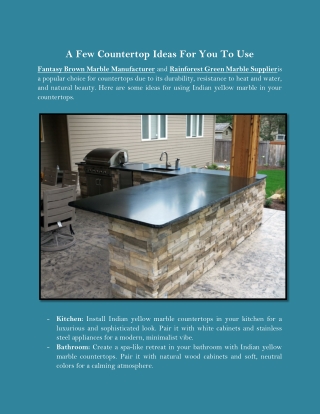A Few Countertop Ideas For You To Use