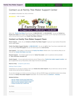 Contact us at Family Tree Maker Support Center