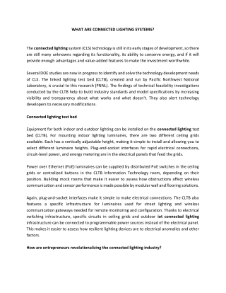 WHAT ARE CONNECTED LIGHTING SYSTEMS