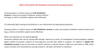 What is the need for UVC disinfection services for the emergency places