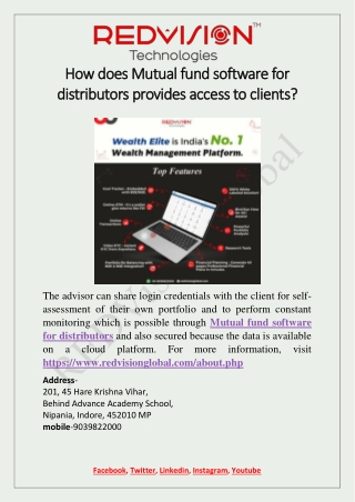 How does Mutual fund software for distributors provides access to clients