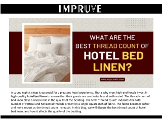 What Are The Best Thread Count Of Hotel Bed linen