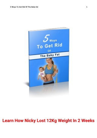 5 Ways To Get Rid Of The Baby Fat