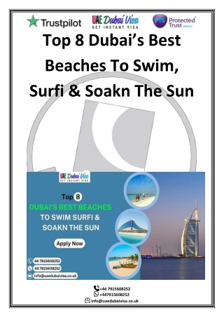 Top 8 Dubai’s Best Beaches To Swim, Surfi & Soakn The Sun