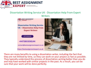 Dissertation Writing Service UK - Dissertation Help From Expert Writers