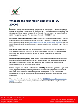 The four major elements of ISO 22000