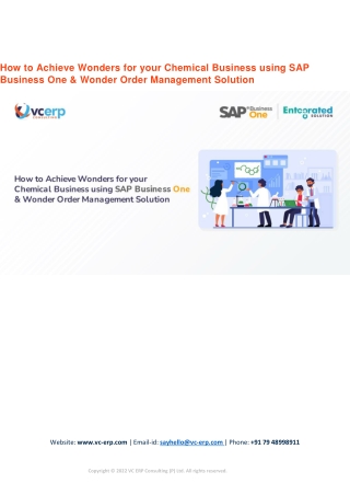 How to Achieve Wonders for your Chemical Business using SAP Business One & Wonde