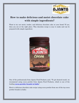 Cocoa Powder Brands In India