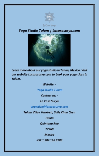 Yoga Studio Tulum  Lacasasurya