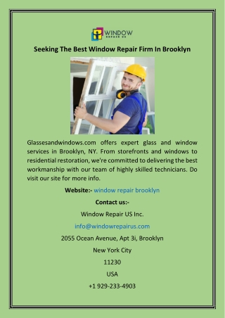 Seeking The Best Window Repair Firm In Brooklyn