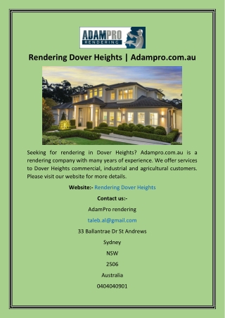 Rendering Dover Heights  Adampro.com
