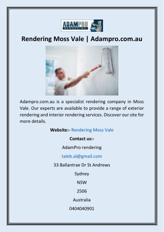Rendering Moss Vale  Adampro.com