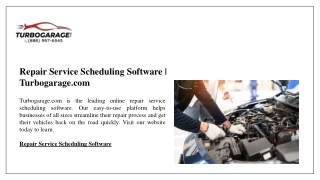 Repair Service Scheduling Software | Turbogarage.com