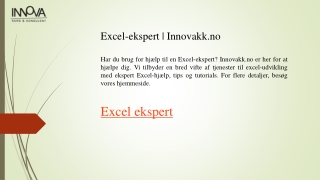 Excel-ekspert Innovakk.no