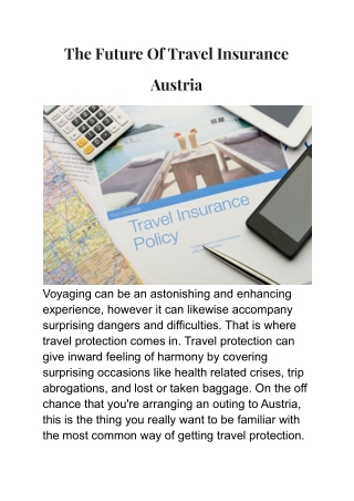 The Future Of Travel Insurance Austria