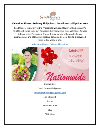 Valentines Flowers Delivery Philippines  Sendflowersphilippines.com